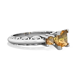 Citrine Eternal Embrace Engagement 14K White Gold ring C2001