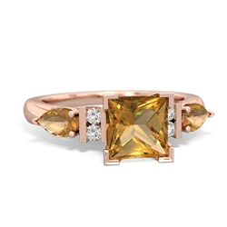 Pink Tourmaline 6Mm Princess Eternal Embrace Engagement 14K Rose Gold ring C2002