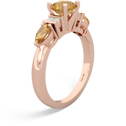 White Topaz 6Mm Round Eternal Embrace Engagement 14K Rose Gold ring R2005