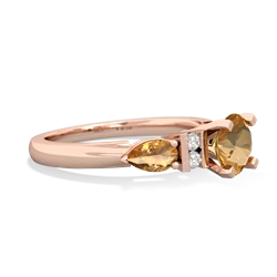 White Topaz 6Mm Round Eternal Embrace Engagement 14K Rose Gold ring R2005