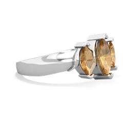Lab Sapphire Three Peeks 14K White Gold ring R2433