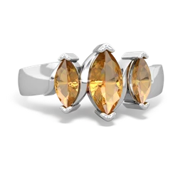 Citrine Three Peeks 14K White Gold ring R2433