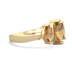 Lab Sapphire Three Peeks 14K Yellow Gold ring R2433