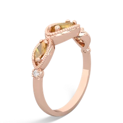 Lab Ruby Milgrain Marquise 14K Rose Gold ring R5700