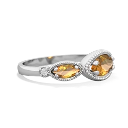 Ruby Milgrain Marquise 14K White Gold ring R5700