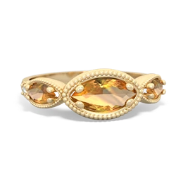 Peridot Milgrain Marquise 14K Yellow Gold ring R5700