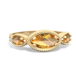 Citrine Milgrain Marquise 14K Yellow Gold ring R5700