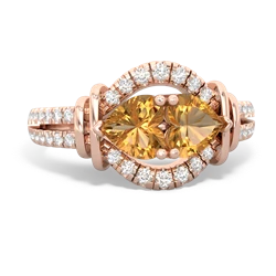 Citrine Art-Deco Keepsake 14K Rose Gold ring R5630