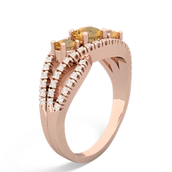 Onyx Three Stone Aurora 14K Rose Gold ring R3080