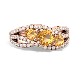 Emerald Three Stone Aurora 14K Rose Gold ring R3080