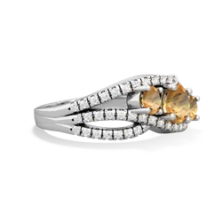 White Topaz Three Stone Aurora 14K White Gold ring R3080