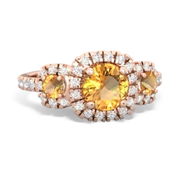 Fire Opal Regal Halo 14K Rose Gold ring R5350