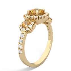 Lab Sapphire Regal Halo 14K Yellow Gold ring R5350