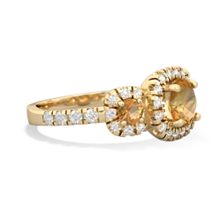 Fire Opal Regal Halo 14K Yellow Gold ring R5350