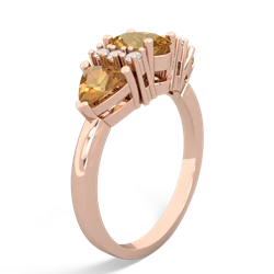 Garnet Antique Style Three Stone 14K Rose Gold ring R2186