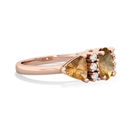 Lab Sapphire Antique Style Three Stone 14K Rose Gold ring R2186