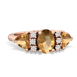 Ruby Antique Style Three Stone 14K Rose Gold ring R2186