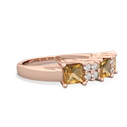 Alexandrite Three Stone Diamond Cluster 14K Rose Gold ring R2592