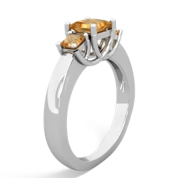 Citrine Three Stone Trellis 14K White Gold ring R4015