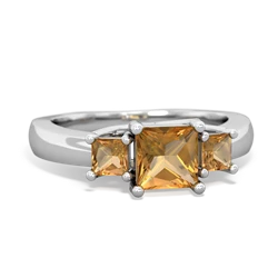 White Topaz Three Stone Trellis 14K White Gold ring R4015