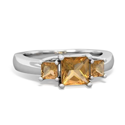 Citrine Three Stone Trellis 14K White Gold ring R4015