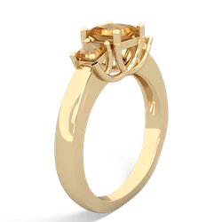 Lab Sapphire Three Stone Trellis 14K Yellow Gold ring R4015