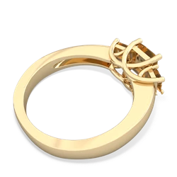 Lab Sapphire Three Stone Trellis 14K Yellow Gold ring R4015