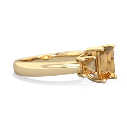 Sapphire Three Stone Emerald-Cut Trellis 14K Yellow Gold ring R4021