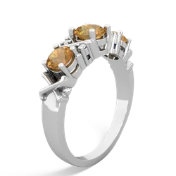 Smoky Quartz Hugs And Kisses 14K White Gold ring R5016