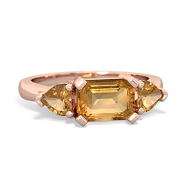 White Topaz Three Stone 14K Rose Gold ring R5235