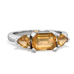 Amethyst Three Stone 14K White Gold ring R5235