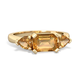 London Topaz Three Stone 14K Yellow Gold ring R5235