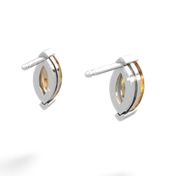 Citrine 8X4mm Marquise Stud 14K White Gold earrings E1701