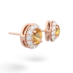 citrine halo earrings