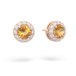 citrine halo earrings