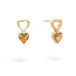 Citrine Four Hearts 14K Yellow Gold earrings E2558