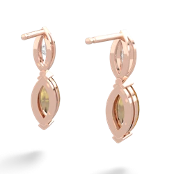 Citrine Marquise Drop 14K Rose Gold earrings E5333