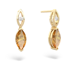 Citrine Marquise Drop 14K Yellow Gold earrings E5333