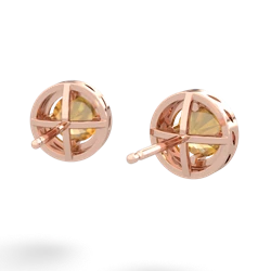 Citrine Halo 14K Rose Gold earrings E5320