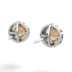 Citrine Halo 14K White Gold earrings E5320