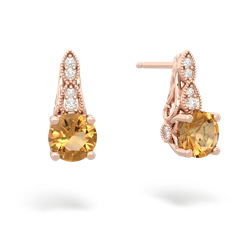 Citrine Antique Elegance 14K Rose Gold earrings E3100