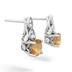 Citrine Antique Elegance 14K White Gold earrings E3100