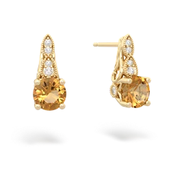 citrine milgrain earrings