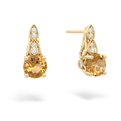 Citrine Antique Elegance 14K Yellow Gold earrings E3100