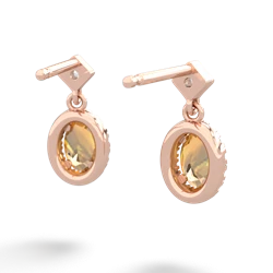 Citrine Antique-Style Halo 14K Rose Gold earrings E5720