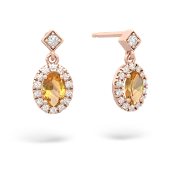 Citrine Antique-Style Halo 14K Rose Gold earrings E5720