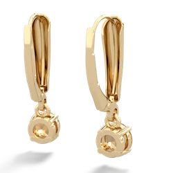 Citrine 5Mm Round Lever Back 14K Yellow Gold earrings E2785