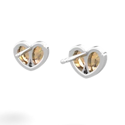 Citrine 'Our Heart' 14K White Gold earrings E5072