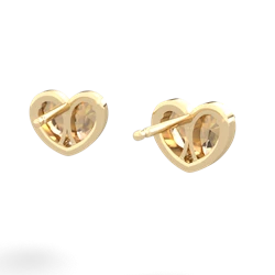 Citrine 'Our Heart' 14K Yellow Gold earrings E5072