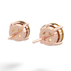 Citrine 8Mm Round Stud 14K Rose Gold earrings E1788